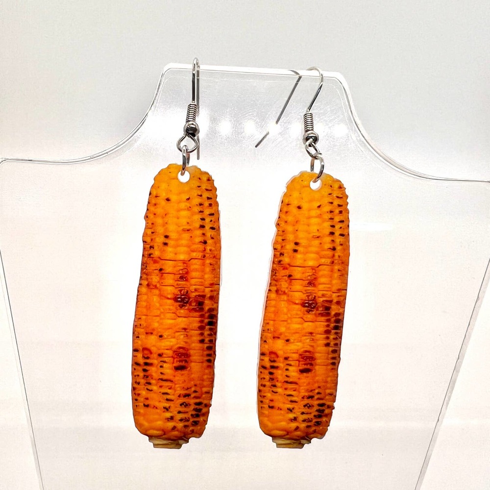 Grilled Corn Cob Earrings - Party Earrings - Vegetable Earrings - Game Day Ear